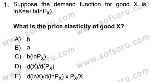 Microeconomic Theory Dersi 2023 - 2024 Yılı Yaz Okulu Sınav Soruları 1. Soru