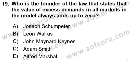 Microeconomic Theory Dersi 2023 - 2024 Yılı Yaz Okulu Sınav Soruları 19. Soru