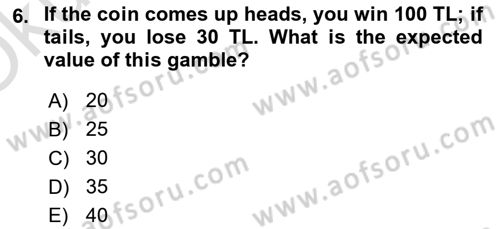 Microeconomic Theory Dersi 2023 - 2024 Yılı Yaz Okulu Sınav Soruları 6. Soru