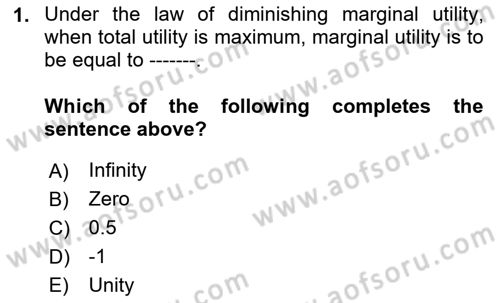 Microeconomic Theory Dersi Ara Sınavı Deneme Sınav Soruları 1. Soru