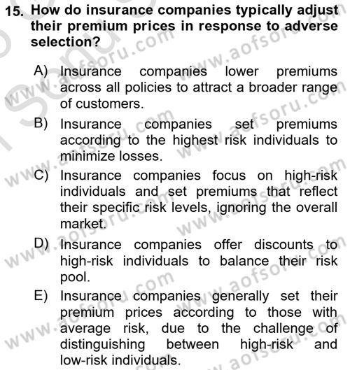 Microeconomic Theory Dersi 2024 - 2025 Yılı (Final) Dönem Sonu Sınav Soruları 15. Soru