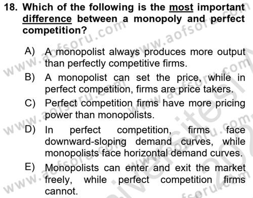 Microeconomic Theory Dersi 2024 - 2025 Yılı (Final) Dönem Sonu Sınav Soruları 18. Soru
