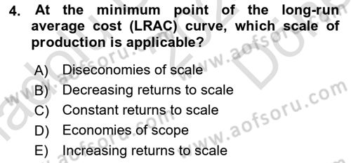 Microeconomic Theory Dersi 2024 - 2025 Yılı (Final) Dönem Sonu Sınav Soruları 4. Soru