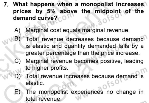 Microeconomic Theory Dersi 2024 - 2025 Yılı (Final) Dönem Sonu Sınav Soruları 7. Soru