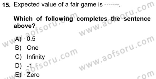Microeconomic Theory Dersi 2024 - 2025 Yılı Yaz Okulu Sınav Soruları 15. Soru