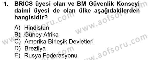 Uluslararası Ekonomik Kuruluşlar Dersi 2012 - 2013 Yılı (Vize) Ara Sınav Soruları 1. Soru