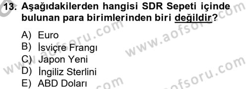 Uluslararası Ekonomik Kuruluşlar Dersi 2012 - 2013 Yılı (Vize) Ara Sınav Soruları 13. Soru