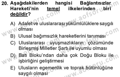 Uluslararası Ekonomik Kuruluşlar Dersi 2014 - 2015 Yılı (Vize) Ara Sınav Soruları 20. Soru