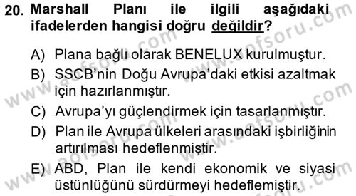 Uluslararası Ekonomik Kuruluşlar Dersi 2014 - 2015 Yılı (Final) Dönem Sonu Sınav Soruları 20. Soru