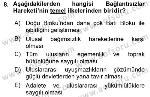 Uluslararası Ekonomik Kuruluşlar Dersi 2015 - 2016 Yılı (Vize) Ara Sınav Soruları 8. Soru