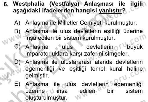 Uluslararası Ekonomik Kuruluşlar Dersi 2016 - 2017 Yılı (Vize) Ara Sınav Soruları 6. Soru