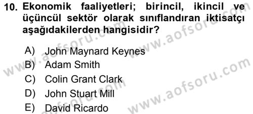 Uluslararası Ekonomik Kuruluşlar Dersi 2016 - 2017 Yılı (Final) Dönem Sonu Sınav Soruları 10. Soru