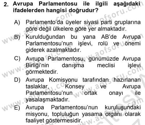 Uluslararası Ekonomik Kuruluşlar Dersi 2016 - 2017 Yılı (Final) Dönem Sonu Sınav Soruları 2. Soru