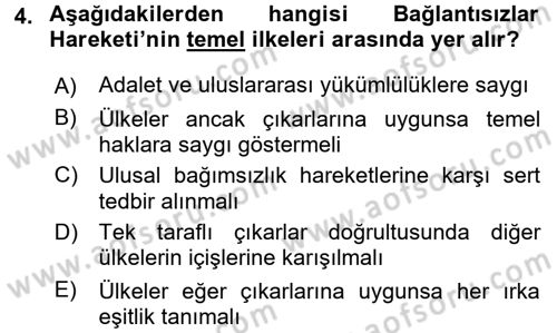 Uluslararası Ekonomik Kuruluşlar Dersi 2017 - 2018 Yılı (Vize) Ara Sınav Soruları 4. Soru