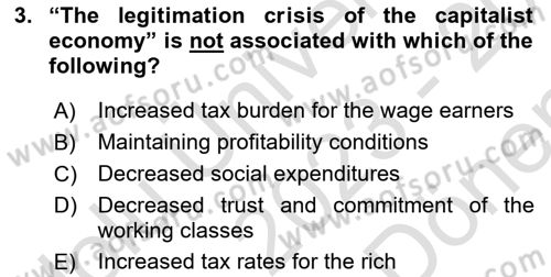 History Of Economic Thought Dersi 2023 - 2024 Yılı (Final) Dönem Sonu Sınav Soruları 3. Soru