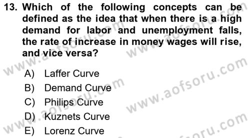 History Of Economic Thought Dersi 2023 - 2024 Yılı Yaz Okulu Sınav Soruları 13. Soru