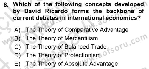 History Of Economic Thought Dersi 2023 - 2024 Yılı Yaz Okulu Sınav Soruları 8. Soru