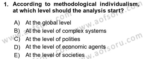 History Of Economic Thought Dersi 2024 - 2025 Yılı (Vize) Ara Sınav Soruları 1. Soru