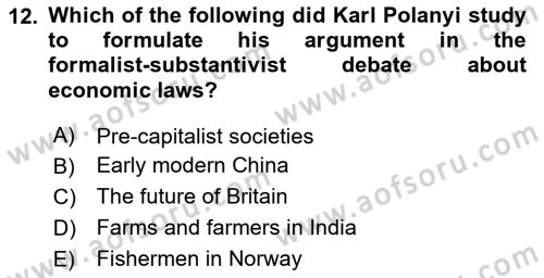 History Of Economic Thought Dersi 2024 - 2025 Yılı (Vize) Ara Sınav Soruları 12. Soru