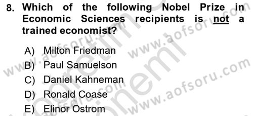 History Of Economic Thought Dersi 2024 - 2025 Yılı (Vize) Ara Sınav Soruları 8. Soru