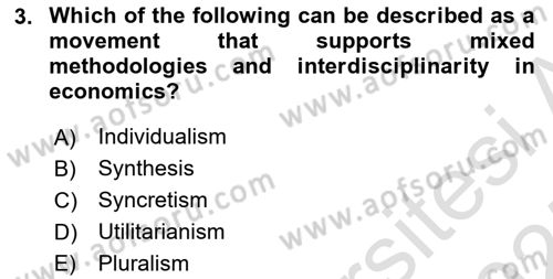 History Of Economic Thought Dersi 2024 - 2025 Yılı (Final) Dönem Sonu Sınav Soruları 3. Soru