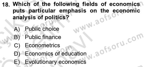 History Of Economic Thought Dersi 2024 - 2025 Yılı Yaz Okulu Sınav Soruları 18. Soru