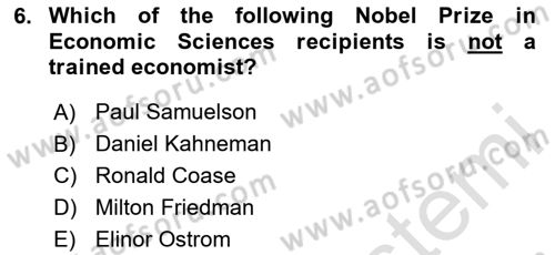 History Of Economic Thought Dersi 2024 - 2025 Yılı Yaz Okulu Sınav Soruları 6. Soru