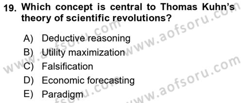 History Of Economic Thought Dersi 2025 - 2026 Yılı (Vize) Ara Sınav Soruları 19. Soru