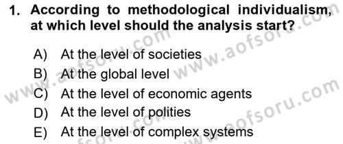 History Of Economic Thought Dersi 2025 - 2026 Yılı (Final) Dönem Sonu Sınav Soruları 1. Soru