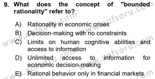 History Of Economic Thought Dersi 2025 - 2026 Yılı (Final) Dönem Sonu Sınav Soruları 9. Soru
