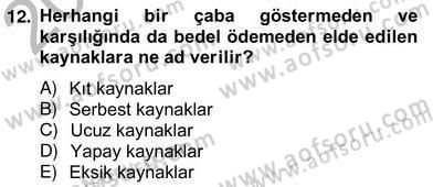 Turizm Ekonomisi Dersi Ara Sınavı Deneme Sınav Soruları 12. Soru