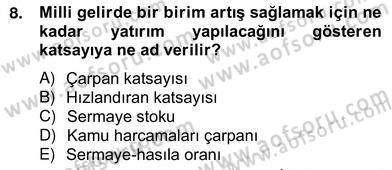 Turizm Ekonomisi Dersi Ara Sınavı Deneme Sınav Soruları 8. Soru