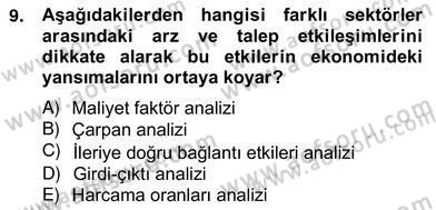 Turizm Ekonomisi Dersi 2012 - 2013 Yılı (Vize) Ara Sınav Soruları 9. Soru