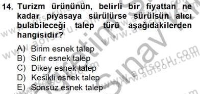 Turizm Ekonomisi Dersi 2012 - 2013 Yılı (Final) Dönem Sonu Sınav Soruları 14. Soru