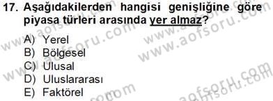 Turizm Ekonomisi Dersi 2012 - 2013 Yılı (Final) Dönem Sonu Sınav Soruları 17. Soru
