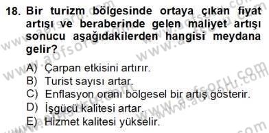 Turizm Ekonomisi Dersi 2012 - 2013 Yılı (Final) Dönem Sonu Sınav Soruları 18. Soru