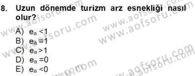 Turizm Ekonomisi Dersi 2012 - 2013 Yılı (Final) Dönem Sonu Sınav Soruları 8. Soru