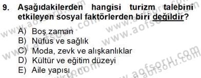 Turizm Ekonomisi Dersi 2012 - 2013 Yılı (Final) Dönem Sonu Sınav Soruları 9. Soru