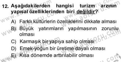 Turizm Ekonomisi Dersi Ara Sınavı Deneme Sınav Soruları 12. Soru