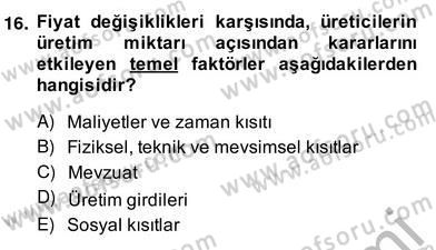 Turizm Ekonomisi Dersi Ara Sınavı Deneme Sınav Soruları 16. Soru