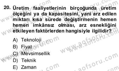 Turizm Ekonomisi Dersi Ara Sınavı Deneme Sınav Soruları 20. Soru