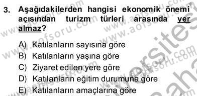 Turizm Ekonomisi Dersi Ara Sınavı Deneme Sınav Soruları 3. Soru