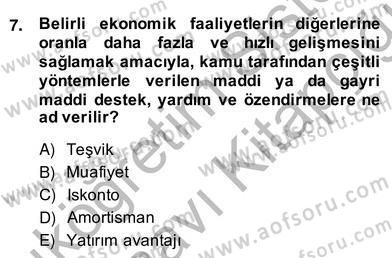 Turizm Ekonomisi Dersi Ara Sınavı Deneme Sınav Soruları 7. Soru