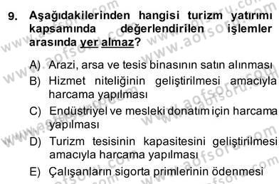 Turizm Ekonomisi Dersi Ara Sınavı Deneme Sınav Soruları 9. Soru