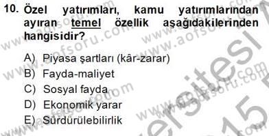 Turizm Ekonomisi Dersi Ara Sınavı Deneme Sınav Soruları 10. Soru