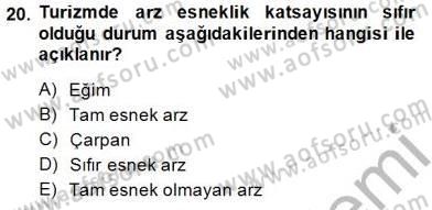 Turizm Ekonomisi Dersi Ara Sınavı Deneme Sınav Soruları 20. Soru