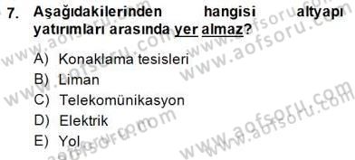 Turizm Ekonomisi Dersi Ara Sınavı Deneme Sınav Soruları 7. Soru