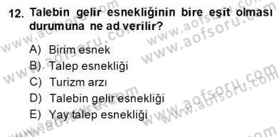 Turizm Ekonomisi Dersi 2014 - 2015 Yılı (Final) Dönem Sonu Sınav Soruları 12. Soru