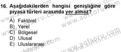 Turizm Ekonomisi Dersi 2014 - 2015 Yılı (Final) Dönem Sonu Sınav Soruları 16. Soru