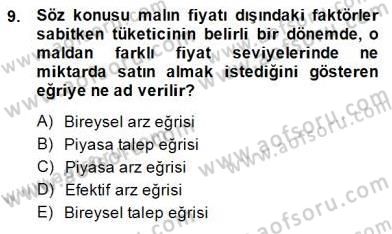 Turizm Ekonomisi Dersi 2014 - 2015 Yılı (Final) Dönem Sonu Sınav Soruları 9. Soru